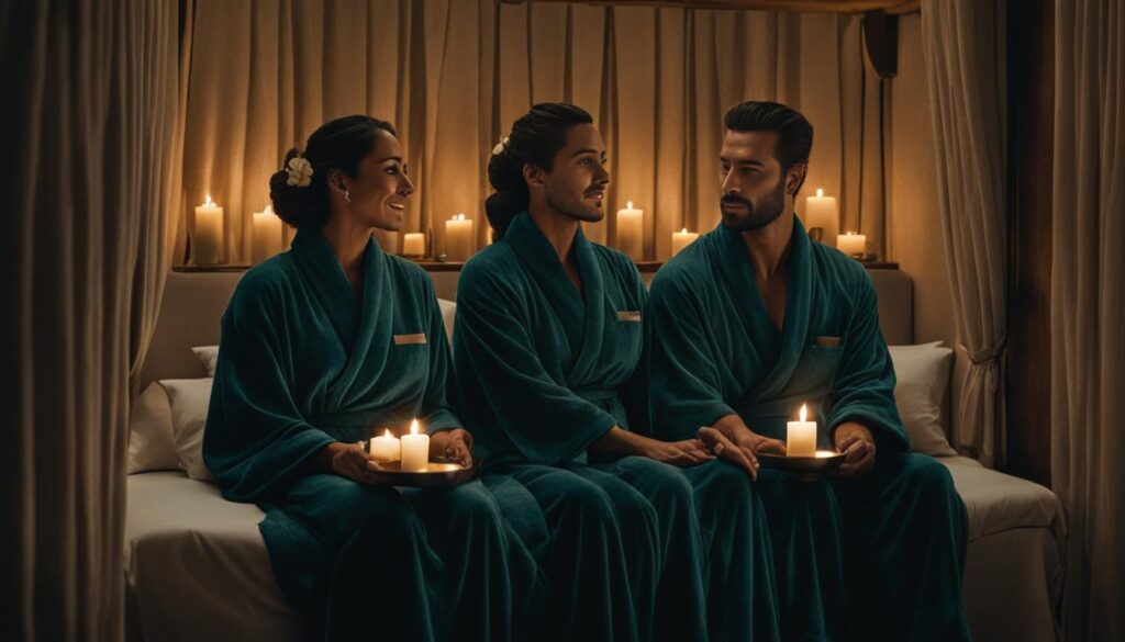 Privacidad en la limpieza facial en pareja