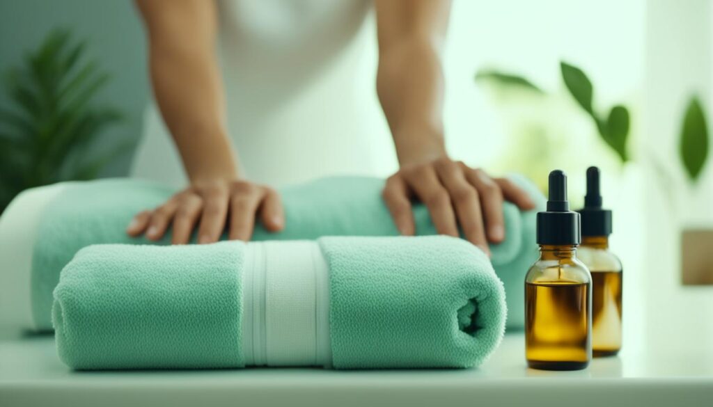 preparación para un masaje relajante