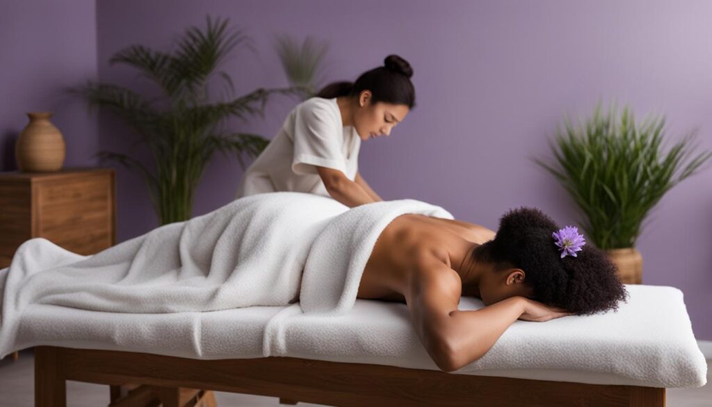 sesión de masaje de relajación