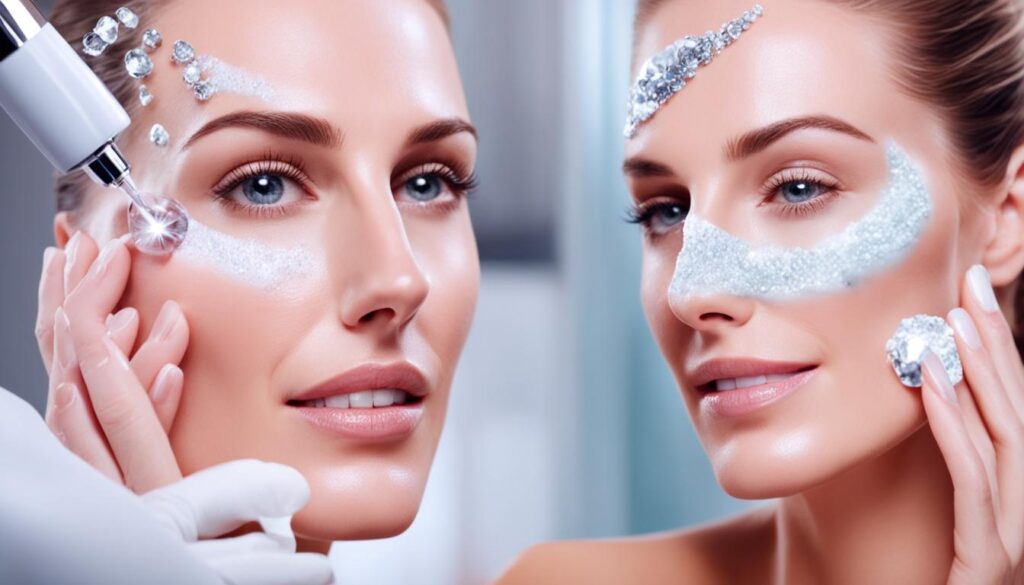 Método de limpieza facial con punta de diamante