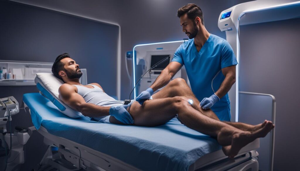 proceso depilación láser piernas hombre