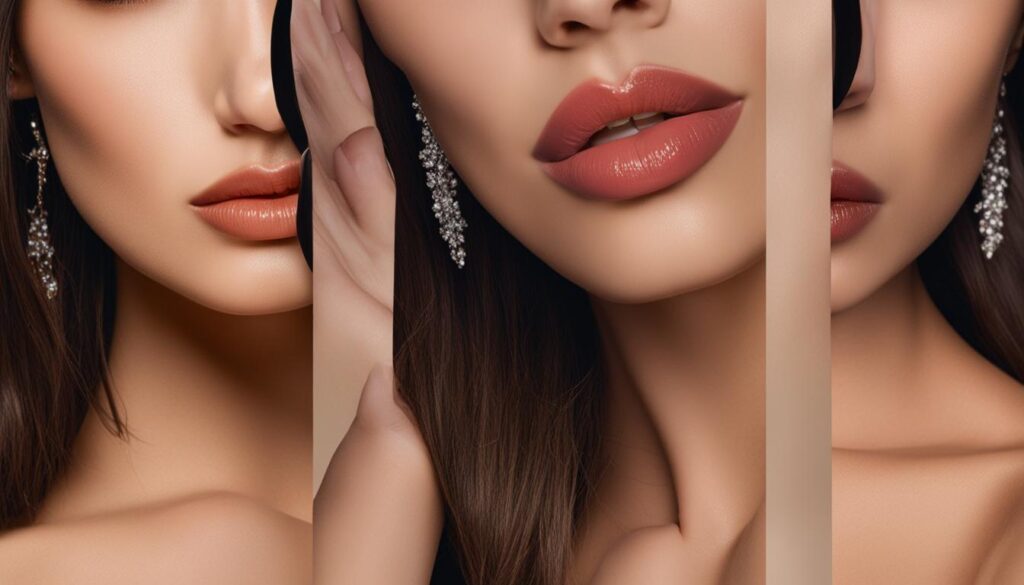 antes y después lip lift Bella Hadid