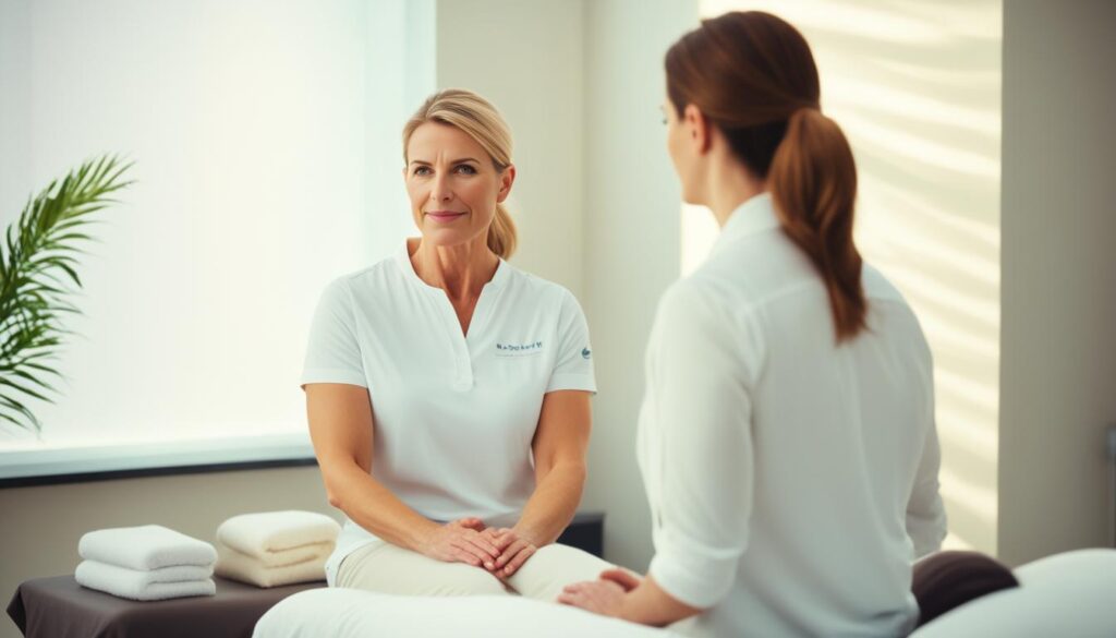 hablar con terapeuta antes del masaje
