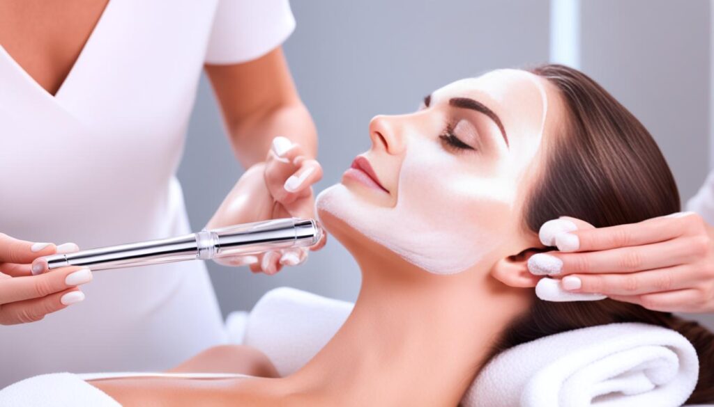 Proceso limpieza facial punta de diamante