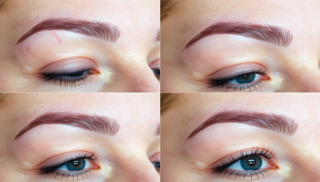 Etapas del proceso de curación del microblading