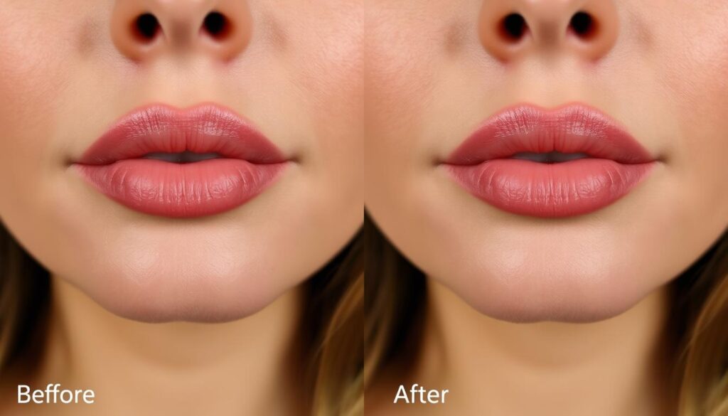 antes y después fotos aumento labios