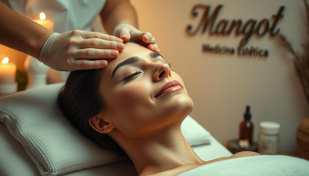Mujer recibiendo masaje facial